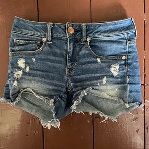 American eagle mid rise jean shorts